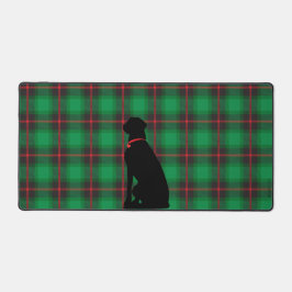 Black Dog Lab Groene Schotse Patroon Desk Mat