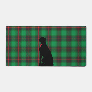 Black Dog Lab Groene Schotse Patroon Desk Mat