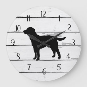 Black Dog Labrador Rustic Shiplap Farmhouse Decor Grote Klok