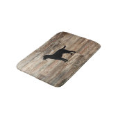Black Dog Labrador Rustic Wood Bath Mat (Gekanteld)