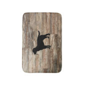 Black Dog Labrador Rustic Wood Bath Mat (Voorkant Verticaal)
