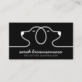 Black Dog Line Logo Petsitter vet Visitekaartje (Voorkant)