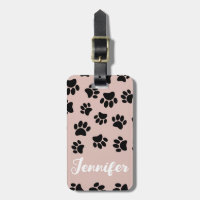 Black Dog Paw Pattern op Roos Gold