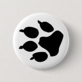 Black Dog Paw Print Button (Voorkant)