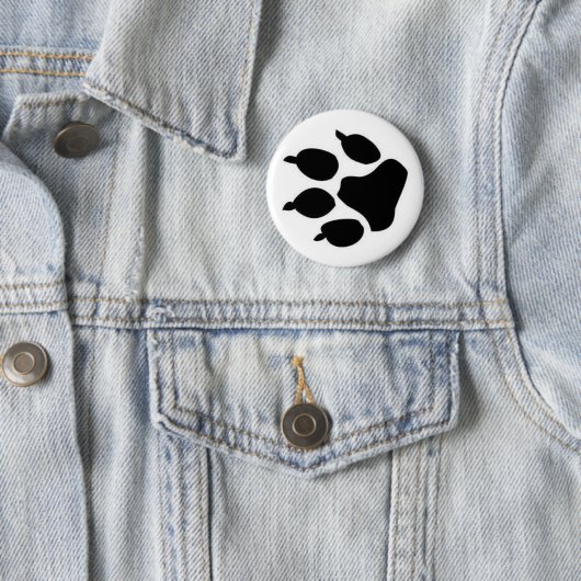 Black Dog Paw Print Button (In situ)