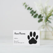 Black Dog Paw Print op maat Visitekaartje (Staand voorkant)