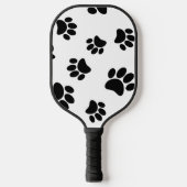 Black Dog Paw Print Pattern Pickleball Paddle (Voorkant)