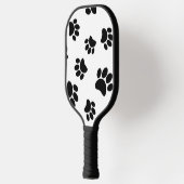 Black Dog Paw Print Pattern Pickleball Paddle (Links)