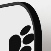 Black Dog Paw Print Pattern Pickleball Paddle (Links Detail)