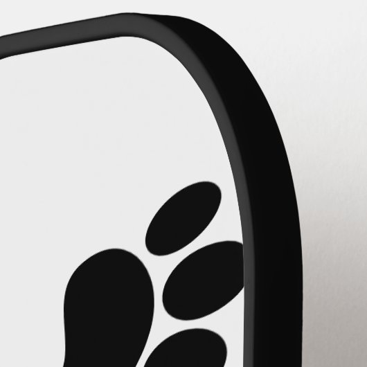 Black Dog Paw Print Pattern Pickleball Paddle (Links Detail)