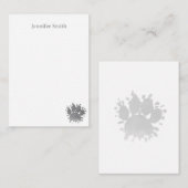 Black Dog Paw Watercolor Personalized Stationery Notitiekaartje (Voorkant / Achterkant)