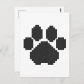 Black Dog Pawprint Building Blocks Briefkaart (Voorkant / Achterkant)