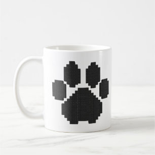 Black Dog Pawprint Building Blocks Koffiemok