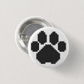 Black Dog Pawprint Building Blocks Ronde Button 3,2 Cm (Voorkant /achterkant)