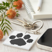 Black Dog Pawprint Building Blocks Sleutelhanger (Voorkant Rechts)