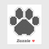 Black Dog Pawprint Building Blocks Sticker (Vel)