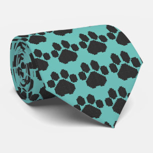 Black Dog Pawprint Building Blocks Stropdas