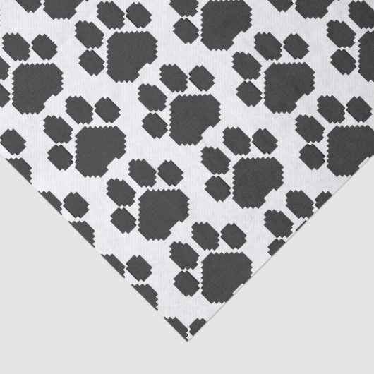 Black Dog Pawprint Building Blocks Tissuepapier (Detail)