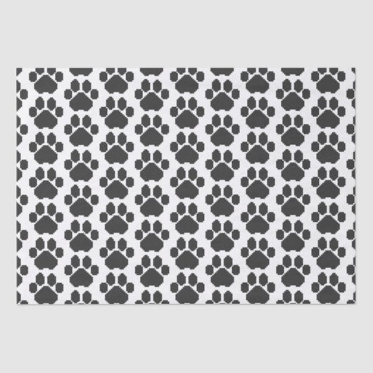 Black Dog Pawprint Building Blocks Tissuepapier (Voorkant)