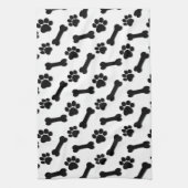 BLACK Dog Paws and Botten Custom Name and Sentimen Theedoek (Verticaal)