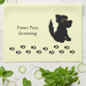 Black Dog Pet Groomer Doggie Towel Theedoek (Gevouwen)