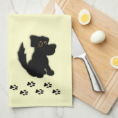 Black Dog Pet Groomer Doggie Towel Theedoek (Quarter Fold)