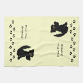 Black Dog Pet Groomer Doggie Towel Theedoek (Horizontaal)