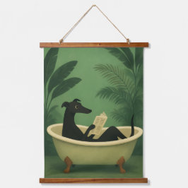 Black Dog Reading Newspaper Wall Art Hangend Wandkleed