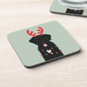 Black Dog Reindeer-kerstlampjes Bier Onderzetter (Linkerzijde)