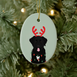 Black Dog Reindeer-kerstlampjes Keramisch Ornament