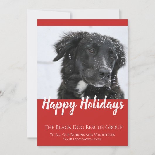 Black Dog Rescue Organization Holiday Card Feestdagenkaart (Voorkant)
