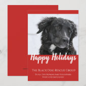 Black Dog Rescue Organization Holiday Card Feestdagenkaart (Voorkant / Achterkant)