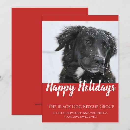 Black Dog Rescue Organization Holiday Card Feestdagenkaart (Voorkant / Achterkant)