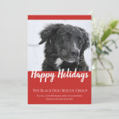 Black Dog Rescue Organization Holiday Card Feestdagenkaart (Staand voorkant)