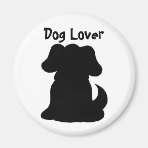 Black Dog Silhouette Magneet