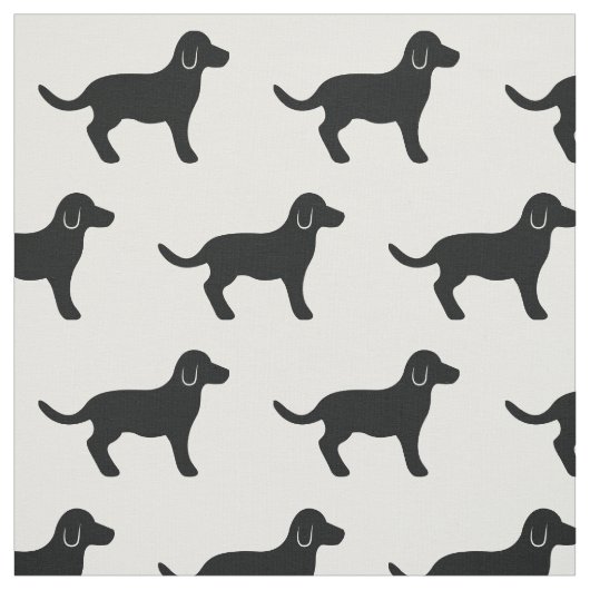 Black Dog Silhouette Pattern Stof (Swatch)