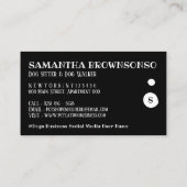 Black Dog Spa Salon Sitting Bath Groomer Visitekaartje (Achterkant)