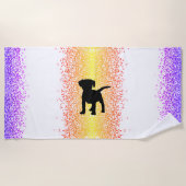 Black Dog Sparkle Beach Towel Strandlaken (Voorkant)