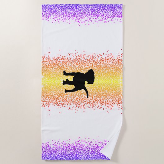Black Dog Sparkle Beach Towel Strandlaken (Voorkant)