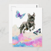 Black Dog springt over regenboogwolken Briefkaart (Voorkant / Achterkant)
