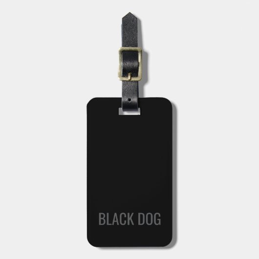 Black Dog - Typografie Bagage Label (Voorkant verticaal)