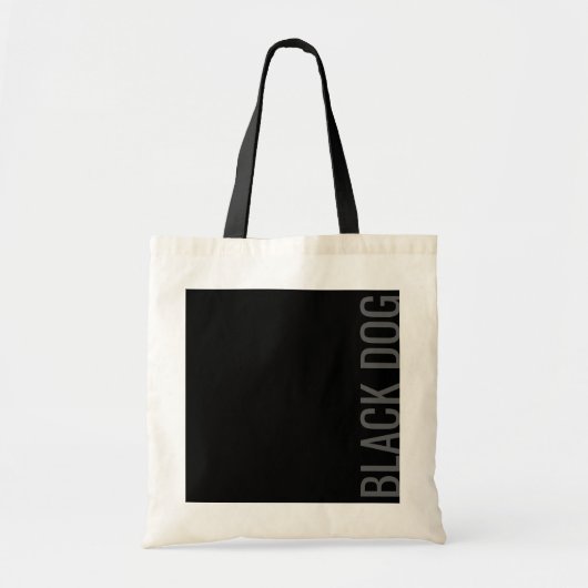 Black Dog- Typografie Tote Tas (Voorkant)