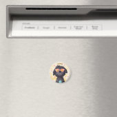 Black Dog Valentijnsdag Hart Badge Kinderen School Magneet (Insitu (Vaatwasser))