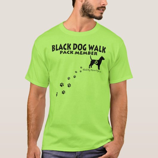 Black Dog Walk Shirten T-shirt (Voorkant)