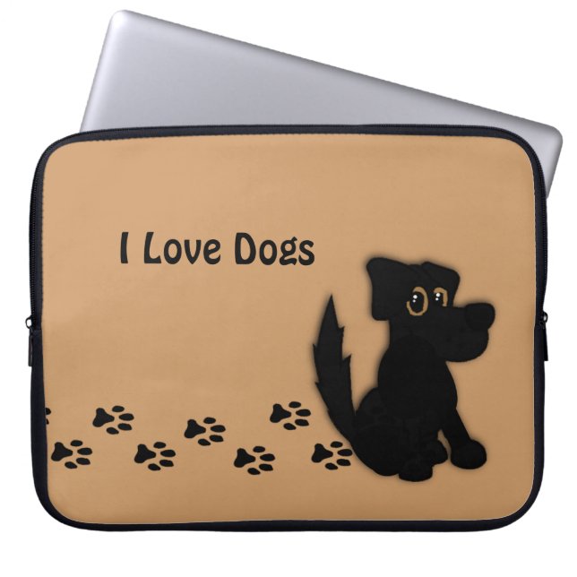 Black Dog Walk Total Custom Laptop-hoes Laptop Sleeve (Voorkant)