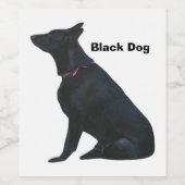 Black Dog Wine Label Wijn Etiket (Enkel label)