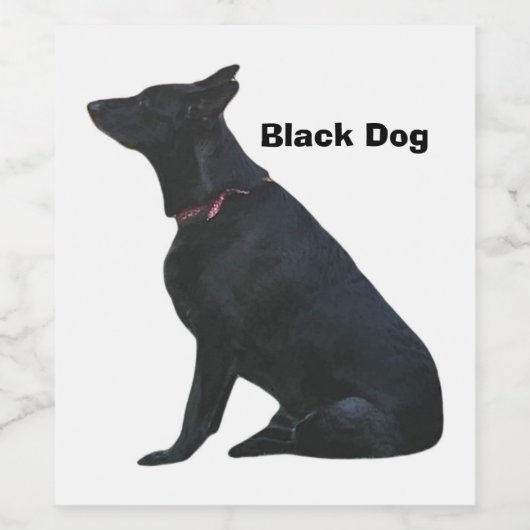 Black Dog Wine Label Wijn Etiket (Enkel label)