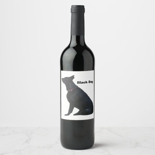 Black Dog Wine Label Wijn Etiket (Voorkant)