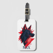 Black Dog with Red Accents Bagagelabel (Voorkant (verticaal))