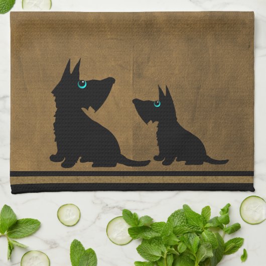 Black Dogs Towel Theedoek (Gevouwen)